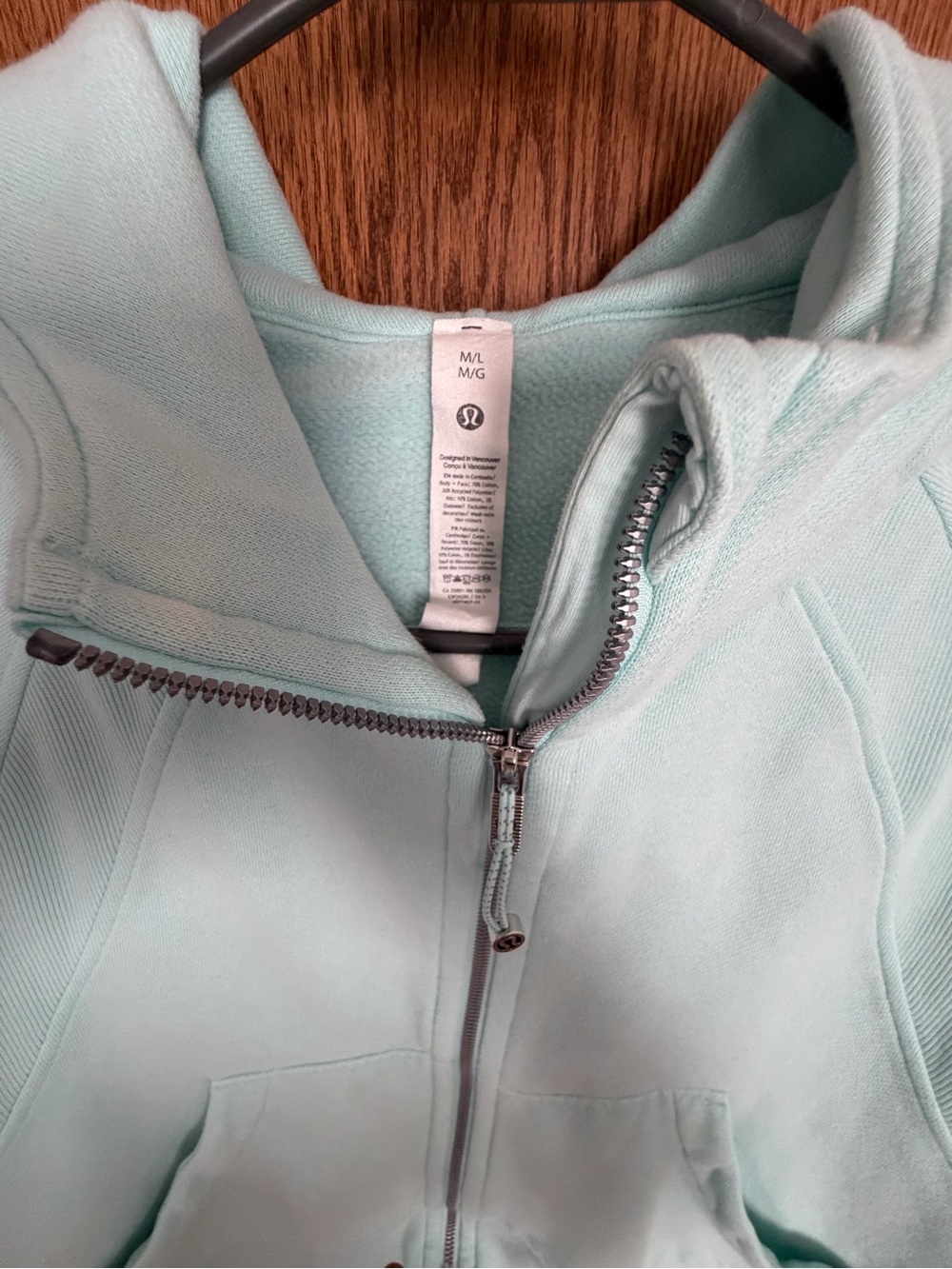 lululemon athletica Light Mint Aqua Zip-Up Hoodie - Picture 3 of 5